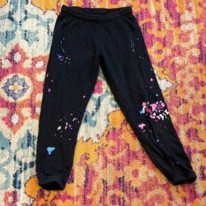 Michael Lauren Kids Black and Pink Splatter Joggers